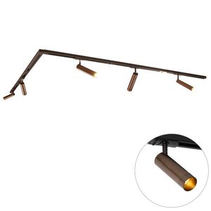 Moderní kolejnicový systém s 5 reflektory tmavě bronzový 1-fázový GU10 35mm - Iconic Jeana Luxe obraz
