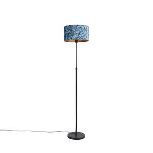 Stojací lampa černá ssametovým stínítkem smotýly 35 cm - Parte obraz
