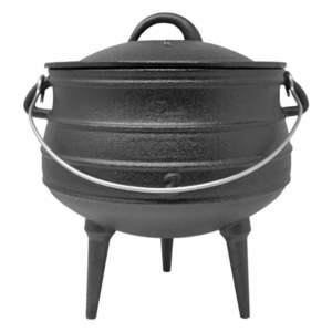 Klarstein Beefalo, litinový hrnec, potjie, nožičky, velikost M, litina, kulatý, poklice, 6 l obraz