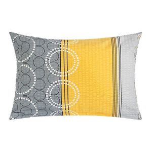 Bellatex Povlak na polštářek Kroužky šedo-žlutá, 50 x 70 cm obraz