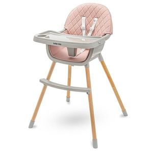 Jídelní židlička Baby Mix Freja wooden dusty pink obraz