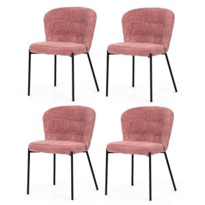 Sada jídelních židlí Bouclé CT-W1077 PINK2, 4 ks obraz