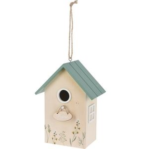 Dřevěná budka pro ptáky Home, zelená, 16, 5 x 10 x 21, 5 cm obraz