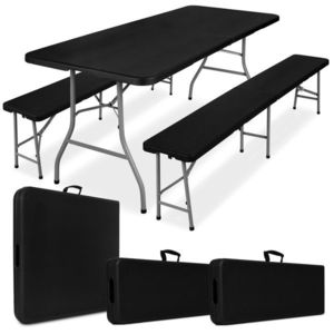 TZB Cateringový set FETA stůl 180 cm + 2 lavice černý obraz