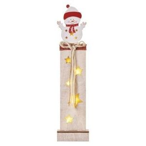 EMOS Dřevěnná LED dekorace Wave s časovačem 46 cm teplá bílá obraz