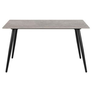 Actona Jídelní stůl Wicklow 140 cm šedý mramor/černý obraz