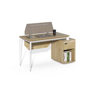 Kancelářský stůl se skříňkou Houseland Profit Max 03 1406 dub/bílý obraz