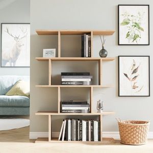 Hanah Home Knihovna Harmon 90 cm dub bardolino přírodní obraz