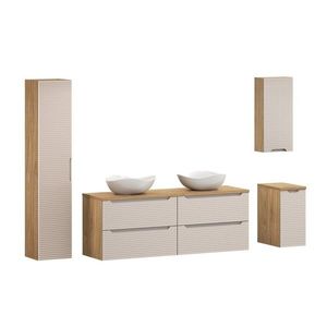 Comad Koupelnová sestava Luxor Beige s deskou, umyvadly a skříňkami 160 cm béžová/dub olejovaný obraz