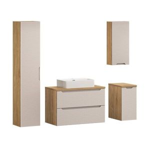 Comad Koupelnová sestava Luxor Beige Trust s deskou, skříňkami a umyvadlem 90 cm béžová/dub olejovaný obraz