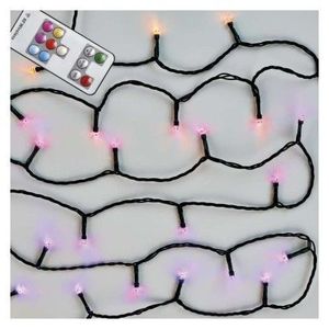 EMOS LED vánoční řetěz Mauve 10 m s časovačem, programy a ovladačem RGB obraz