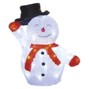 EMOS LED vánoční sněhulák Rudy s časovačem 36 cm studená bílá obraz