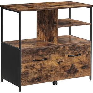 SONGMICS Pojízdná kancelářská skříňka/kartotéka Vasagle Newbi 82 cm hnědá obraz