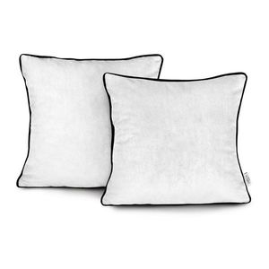 Povlaky na polštáře AmeliaHome Velvet Piping bílé, velikost 45x45 obraz