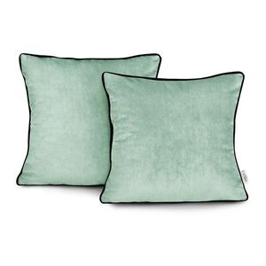 Povlaky na polštáře AmeliaHome Velvet Piping mátové, velikost 45x45 obraz