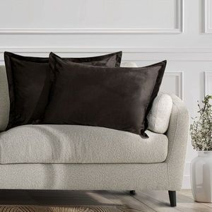 Povlaky na polštáře AmeliaHome Velvet Side Si tmavě hnědé, velikost 50x70 obraz