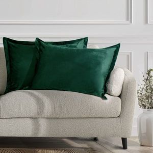 Povlaky na polštáře AmeliaHome Velvet Side Si tmavě zelené, velikost 50x70 obraz