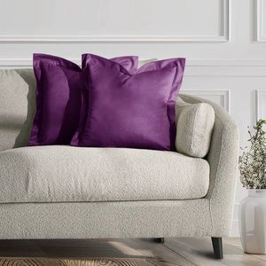 Povlaky na polštáře AmeliaHome Velvet Side švestkové, velikost 45x45 obraz