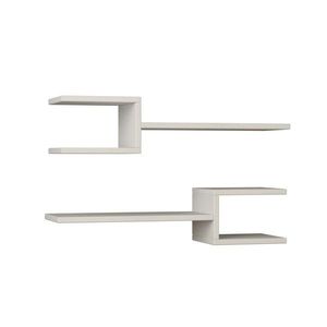 Kalune Design Sada 2 nástěnných polic FORK bílá obraz