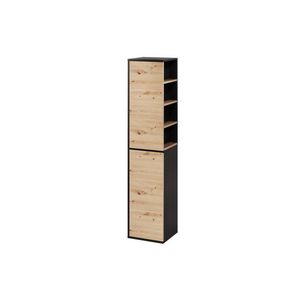 Szynaka Vysoká koupelnová skříňka Mossa 70 35 cm levá dub Artisan/černá obraz