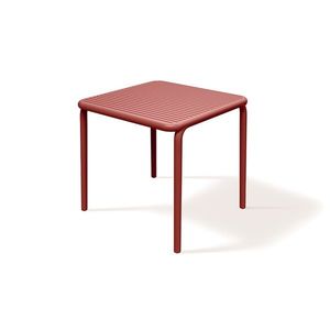 Prosperplast Zahradní jídelní stůl BRENES 79, 5x79, 5x75, 5 cm retro červený obraz