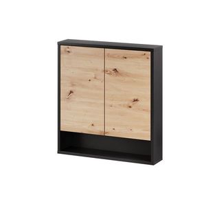 Szynaka Závěsná horní koupelnová skříňka Mossa 72 60 cm dub Artisan/černá obraz