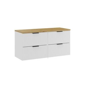 Comad Závěsná skříňka pod umyvadlo Casad s deskou 120 cm bílá/dub artisan obraz