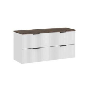 Comad Závěsná skříňka pod umyvadlo Casad s deskou 120 cm bílá/dub santafe vintage obraz