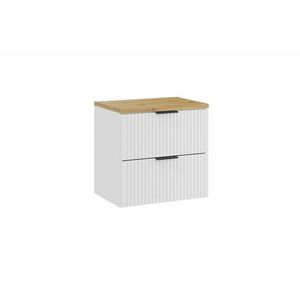 Comad Závěsná skříňka pod umyvadlo Casad s deskou 60 cm bílá/dub artisan obraz