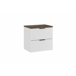 Comad Závěsná skříňka pod umyvadlo Casad s deskou 60 cm bílá/dub santa fe vintage obraz