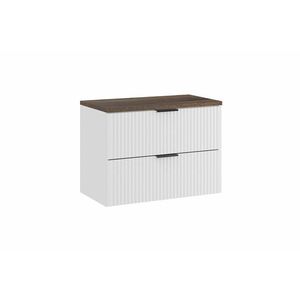 Comad Závěsná skříňka pod umyvadlo Casad s deskou 80 cm bílá/dub santa fe vintage obraz