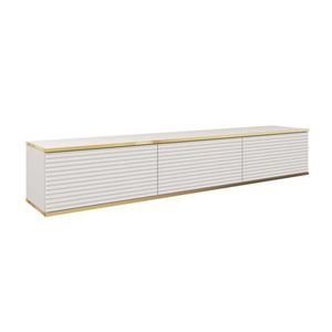 Piaski Závěsný televizní stolek Oro MDF 175 cm bílý/zlatý obraz