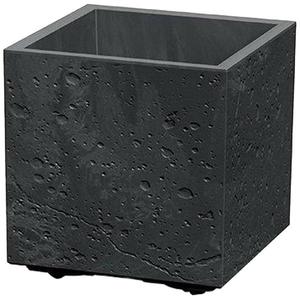 Květináč Sierra Square beton Effect 38, 5 cm černý obraz