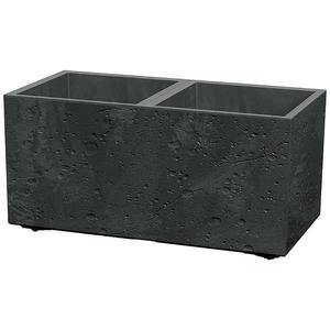 Květináč Sierra Square beton Effect 57, 7 cm černý obraz