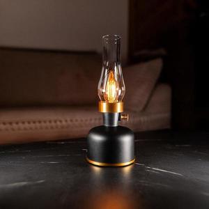 Stolní lampa Olia USB IP44 black obraz