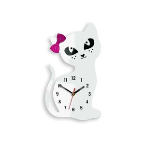 Moderní nástěnné hodiny CAT WHITE (hodiny na stěnu) obraz