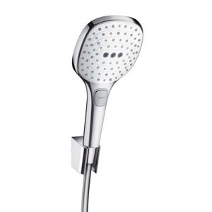 HANSGROHE Raindance Select E Set sprchové hlavice, 3 proudy, držáku a hadice, bílá/chrom 26720400 obraz