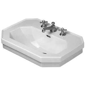 DURAVIT 1930 Umyvadlo 70x50 cm, s přepadem, 1 otvor pro baterii, WonderGliss, bílá 04387000001 obraz