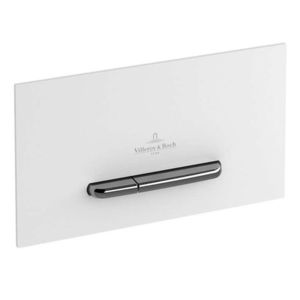 VILLEROY & BOCH ViConnect Ovládací tlačítko splachování M300, lesklá bílá/kartáčovaná nerez 922160RE obraz