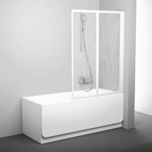 RAVAK Supernova Vanová zástěna skládací dvoudílná VS2 105, 105x140 cm, bílá/Rain 796M010041 obraz