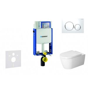 GEBERIT Kombifix Modul pro závěsné WC s tlačítkem Sigma20, bílá/lesklý chrom + Duravit ME by Starck WC a sedátko, Rimless, SoftClose 110.302.00.5 NM4 obraz