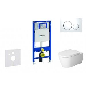GEBERIT Duofix Modul pro závěsné WC s tlačítkem Sigma20, bílá/lesklý chrom + Duravit ME by Starck WC a sedátko, Rimless, SoftClose 111.300.00.5 NM4 obraz