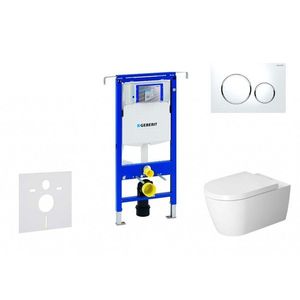 GEBERIT Duofix Modul pro závěsné WC s tlačítkem Sigma20, bílá/lesklý chrom + Duravit ME by Starck WC a sedátko, Rimless, SoftClose 111.355.00.5 NM4 obraz