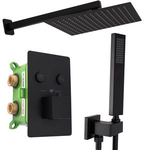REA Sprchový termostatický set FENIX DAVIS černá z termostatem +BOX REA-P6357 obraz