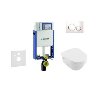 GEBERIT Kombifix Set předstěnové instalace, klozetu a sedátka Villeroy & Boch, tlačítka Sigma20, DirectFlush, SoftClose, CeramicPlus, bílá/chrom 110.302.00.5 NB4 obraz