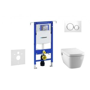 GEBERIT Duofix Modul pro závěsné WC s tlačítkem Sigma20, bílá/lesklý chrom + Tece One sprchovací toaleta a sedátko, Rimless, SoftClose 111.355.00.5 NT4 obraz