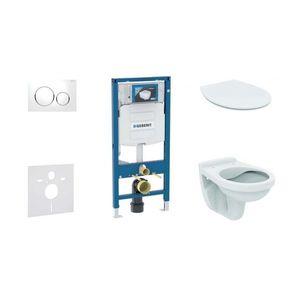 GEBERIT Duofix Set předstěnové instalace, klozet Alpha se sedátkem, tlačítko Sigma20, bílá/chrom 111.300.00.5 ND4 obraz