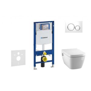 GEBERIT Duofix Modul pro závěsné WC s tlačítkem Sigma20, bílá/lesklý chrom + Tece One sprchovací toaleta a sedátko, Rimless, SoftClose 111.300.00.5 NT4 obraz