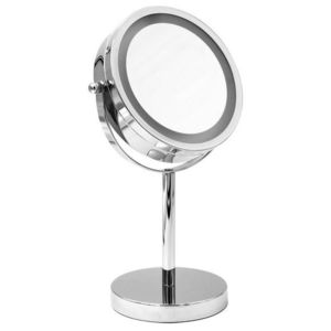 RIDDER DAISY kosmetické zrcátko na postavení LED, Ø 150, oboustranné, chrom 03111000 obraz