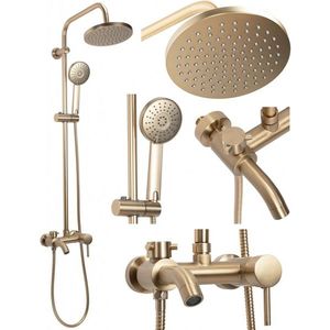 REA Sprchový set s baterií 150mm Luis kartáčované zlato REA-P7051 obraz